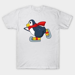 Penguin at Ice skating with Ice skates T-Shirt